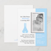 Blue Bunny Foto Geburtstag Einladung (Vorne/Hinten)