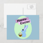 Blue Bunny Happy Oaster Feiertagspostkarte (Vorne/Hinten)
