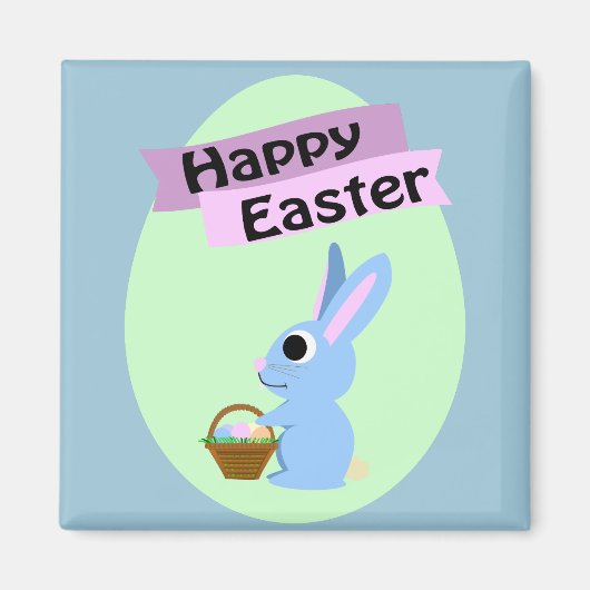 Blue Bunny Happy Oaster Magnet (Vorne)