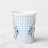 Blue Bunny Kariert Personalisiert Baby Dusche Pappbecher (Rechts)