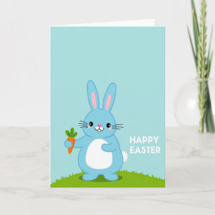 Blue Bunny Karotten-Frühlingskarte Karte