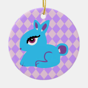 Blue Bunny Keramikornament