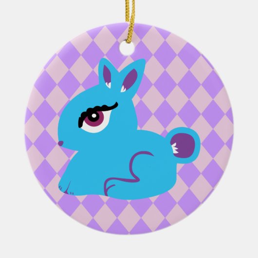 Blue Bunny Keramikornament (Vorne)