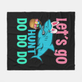 Blue Bunny Oars Hai Ostern Eizelljagd Fleecedecke (Vorderseite (Horizontal))