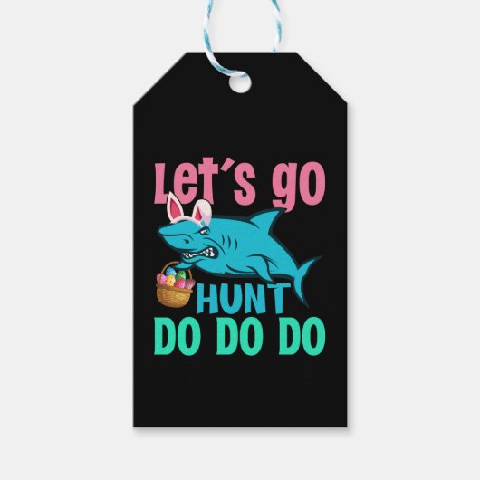 Blue Bunny Oars Hai Ostern Eizelljagd Geschenkanhänger (Vorderseite)