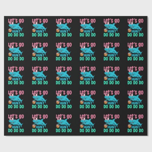 Blue Bunny Oars Hai Ostern Eizelljagd Geschenkpapier (Flach)