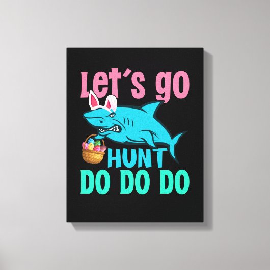 Blue Bunny Oars Hai Ostern Eizelljagd Leinwanddruck (Vorderseite)