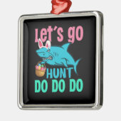 Blue Bunny Oars Hai Ostern Eizelljagd Ornament Aus Metall (Links)