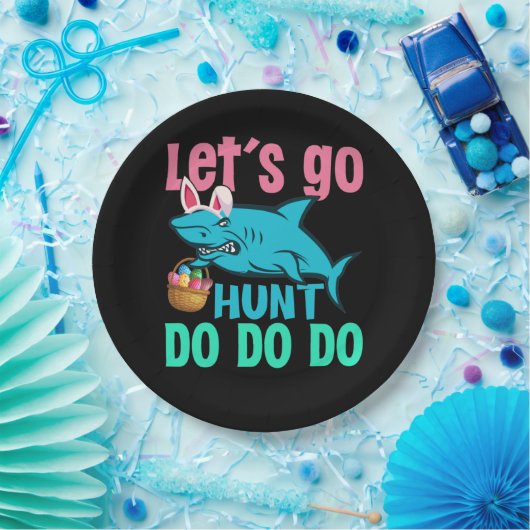 Blue Bunny Oars Hai Ostern Eizelljagd Pappteller (Party)
