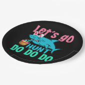 Blue Bunny Oars Hai Ostern Eizelljagd Pappteller (Schrägansicht)