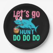 Blue Bunny Oars Hai Ostern Eizelljagd Pappteller (Vorderseite)