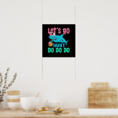 Blue Bunny Oars Hai Ostern Eizelljagd Poster (Küche)