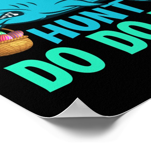 Blue Bunny Oars Hai Ostern Eizelljagd Poster (Ecke)