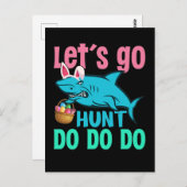 Blue Bunny Oars Hai Ostern Eizelljagd Postkarte (Vorne/Hinten)