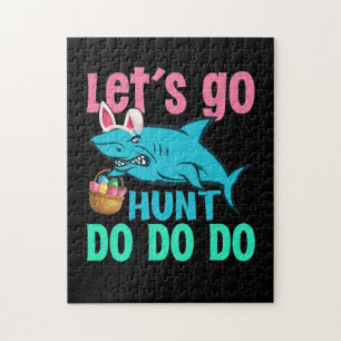 Blue Bunny Oars Hai Ostern Eizelljagd Puzzle