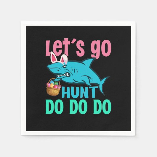 Blue Bunny Oars Hai Ostern Eizelljagd Serviette (Vorderseite)