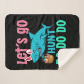 Blue Bunny Oars Hai Ostern Eizelljagd Sherpadecke (Vorderseite (Horizontal))