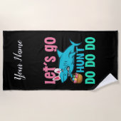 Blue Bunny Oars Hai Ostern Eizelljagd Strandtuch (Vorderseite)