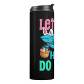 Blue Bunny Oars Hai Ostern Eizelljagd Thermosbecher (Nach links gedreht)