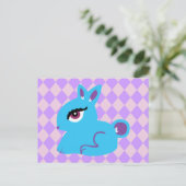 Blue Bunny Postkarte (Stehend Vorderseite)