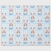 Blue Bunny Rabbit Geschenk Geschenkpapier (Flach)