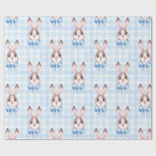Blue Bunny Rabbit Geschenk Geschenkpapier (Flach)