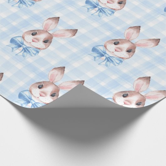 Blue Bunny Rabbit Geschenk Geschenkpapier (Ecke)