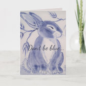 Blue Bunny Rabbit Get Well Card Karte (Vorderseite)