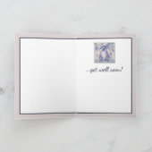 Blue Bunny Rabbit Get Well Card Karte (Innenseite)