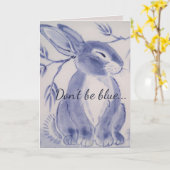 Blue Bunny Rabbit Get Well Card Karte (Gelbe Blume)