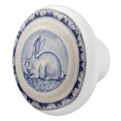 Blue Bunny Rabbit Plate Delft Dedham Keramik Pull Keramikknauf (Rechts)