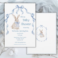 Blue Bunny Rabbit Ribbon Boy Baby