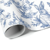 Blue Bunny Rabbit Vintage Baby Shower Geschenkpapier (Rolleneckpunkt)