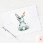 Blue Bunny Schwanz Cottontail Ostern Bunny Benjami Quadratischer Aufkleber (Umschlag)