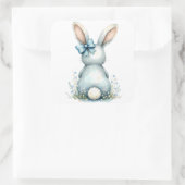 Blue Bunny Schwanz Cottontail Ostern Bunny Benjami Quadratischer Aufkleber (Tasche)