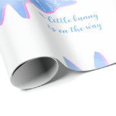 Blue Bunny Silhouette Cute Custom Boy Baby Shower  Geschenkpapier (Rolleneckpunkt)