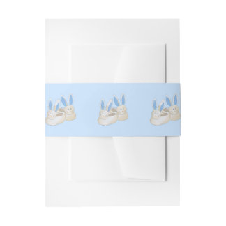 Blue Bunny Slipper Baby Shower Sleepover Party Einladungsbanderole