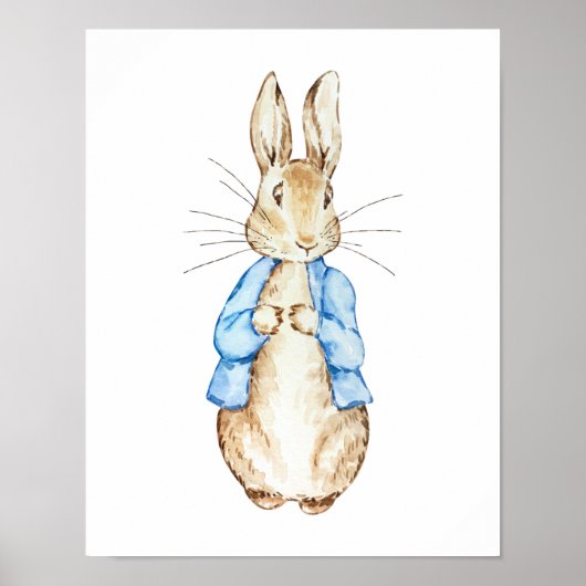 Blue Bunny Wall Art | Wasserfarbkaninchen Poster (Vorne)