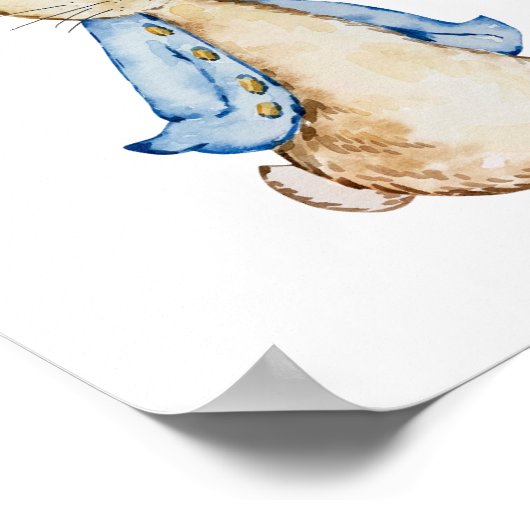 Blue Bunny Wall Art | Wasserfarbkaninchen Poster (Ecke)