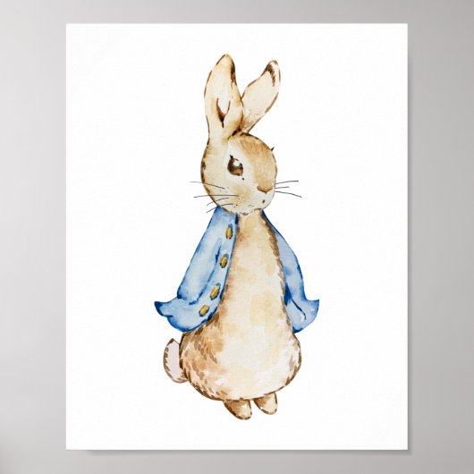 Blue Bunny Wall Art | Wasserfarbkaninchen Poster (Vorne)
