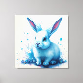 Blue Bunny Watercolor Artwork Leinwanddruck (Vorderseite)