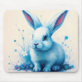 Blue Bunny Watercolor Artwork Mousepad (Vorne)