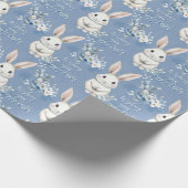 Blue Bunny Wishes – Custom Easter Wrapping Paper Geschenkpapier (Ecke)