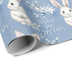 Blue Bunny Wishes – Individuelles Oster-Verpackung Geschenkpapier