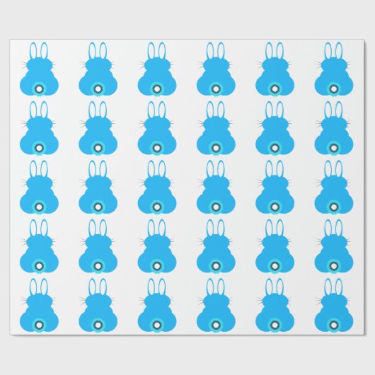 Blue Bunny Wrapping Paper Geschenkpapier (Flach)