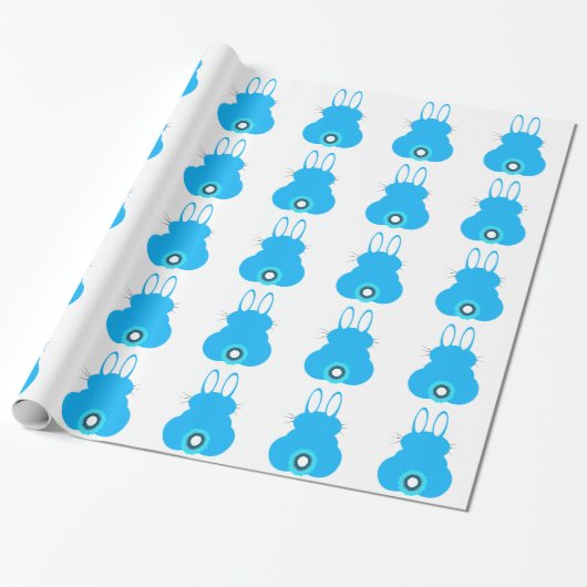 Blue Bunny Wrapping Paper Geschenkpapier (Ungerollt)