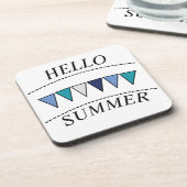 Blue Bunting Sommer Getränkeuntersetzer (Linke Seite)