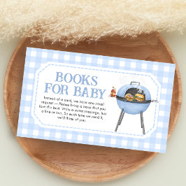 Blue Burger BBQ Baby Shower Books for Baby Begleitkarte