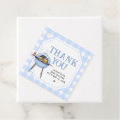 Blue Burger BBQ Baby Shower Geschenkanhänger (Beispiel)