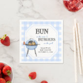Blue Burger BBQ Baby Shower Serviette (Beispiel)